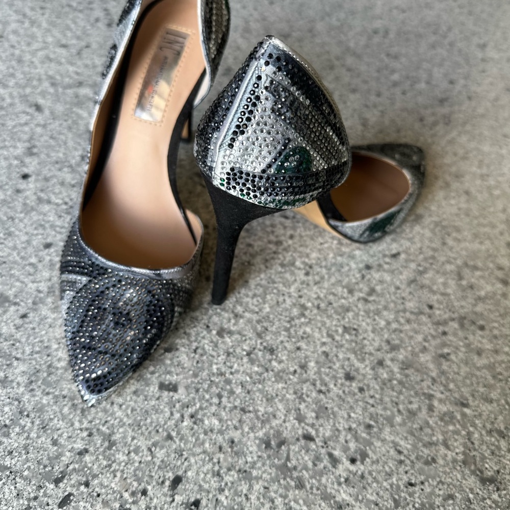 Vince Camuto Black and Silver Studded Heels